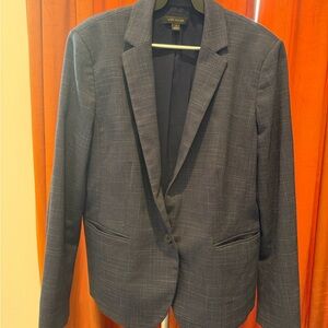 Ann Taylor Navy Blazer with Subtle Pattern